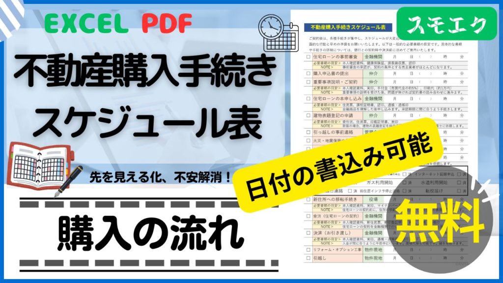 不動産購入手続きスケジュール表